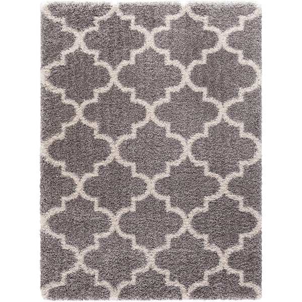 Concord Global Trading Ocean Shag Marrakech Silver 8 ft. x 10 ft. Area Rug