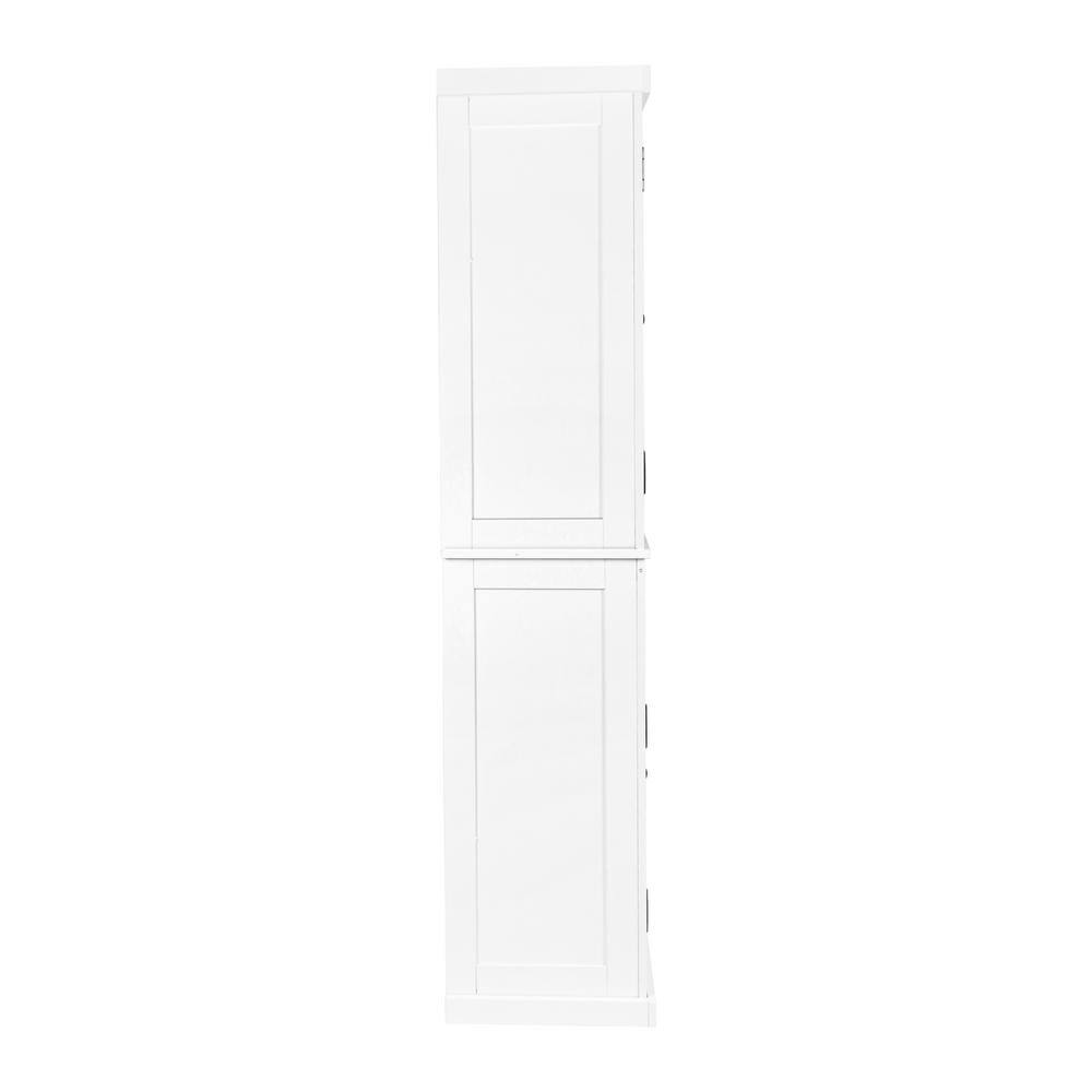 White Shaker Style Freestanding Kitchen Pantry Organizer with Adjustable Shelves