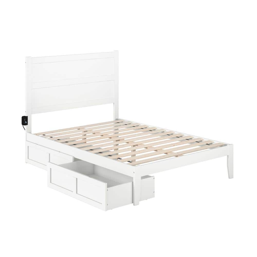 AFI NoHo White Full Solid Wood Storage Platform Bed with 2 Drawers  AG9113332 - The Home Depot