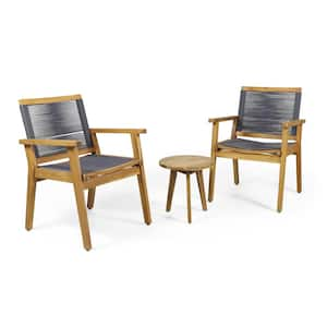 Dugway Teak 3-Piece Acacia Wood Patio Conversation Set