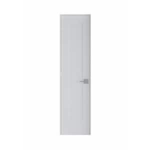 22 in. x 80 in. Left-Handed Solid Core White Primed Composite Single Prehung Interior Door Satin Nickel Hinges