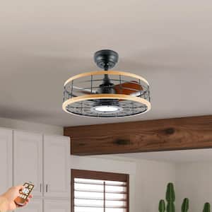 16 in. LED Light and Remote Indoor Brown Reversible Motor 6 Speeds Ceiling Fan