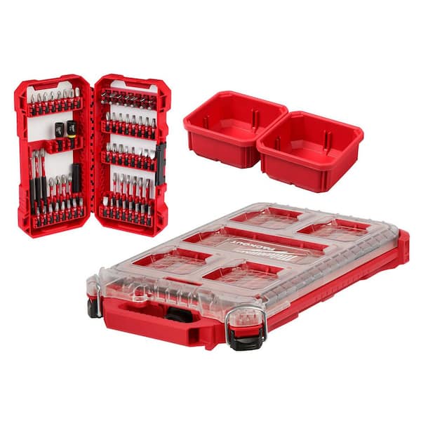 Milwaukee - SHOCKWAVE Impact Duty Alloy Steel Screw Driver Bit Set with PACKOUT Organizer (70-Piece)