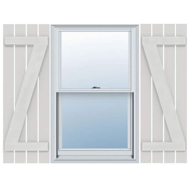Ekena Millwork Timberthane 23 in. W x 67 in. H Spaced (Four Board) Board and Batten Shutters w/ Z-Board
