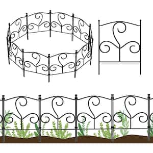 Decorative 16.5 in. H x 10.5 ft. L Metal Garden Fence Panels No Dig Fencing, Animal Barrier Boarder  Rustproof (10-Pack)
