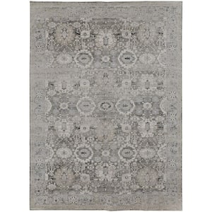 Gray and Silver 2 ft. x 3 ft. Abstract Area Rug