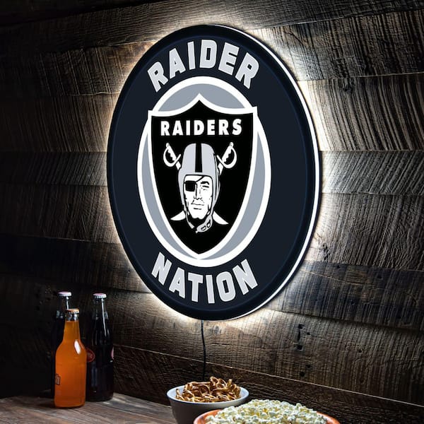 Las Vegas Raiders 23 LED Retro Logo Round Wall Sign