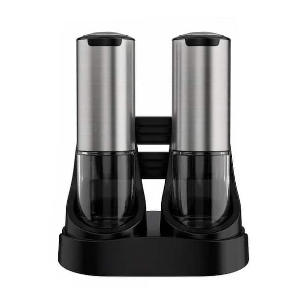 Electric Salt and Pepper Shakers, Type-C Fast Charging, Stainless Steel Rechargeable Salt Pepper Grinder with LED Light