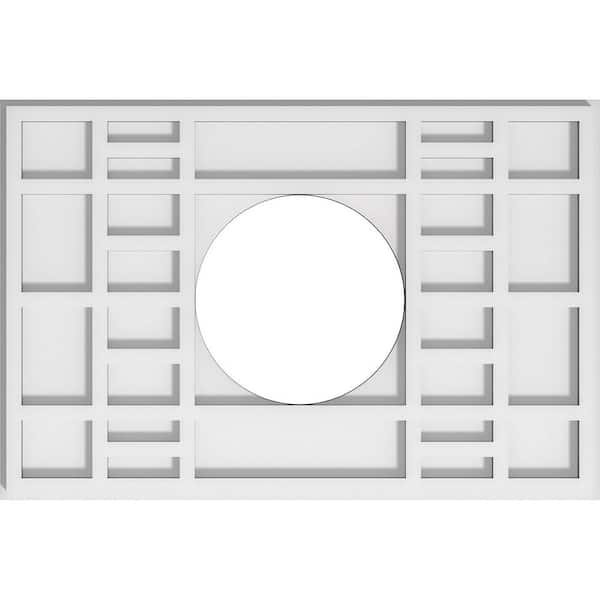 Ekena Millwork 20 in. W x 13-3/8 in. H x 7 in. ID x 1 in. P Beaux Architectural Grade PVC Contemporary Ceiling Medallion