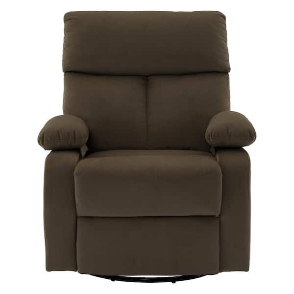 Chizzyseat 29 in. W Coffee Velvet Swivel Rocking Recliner