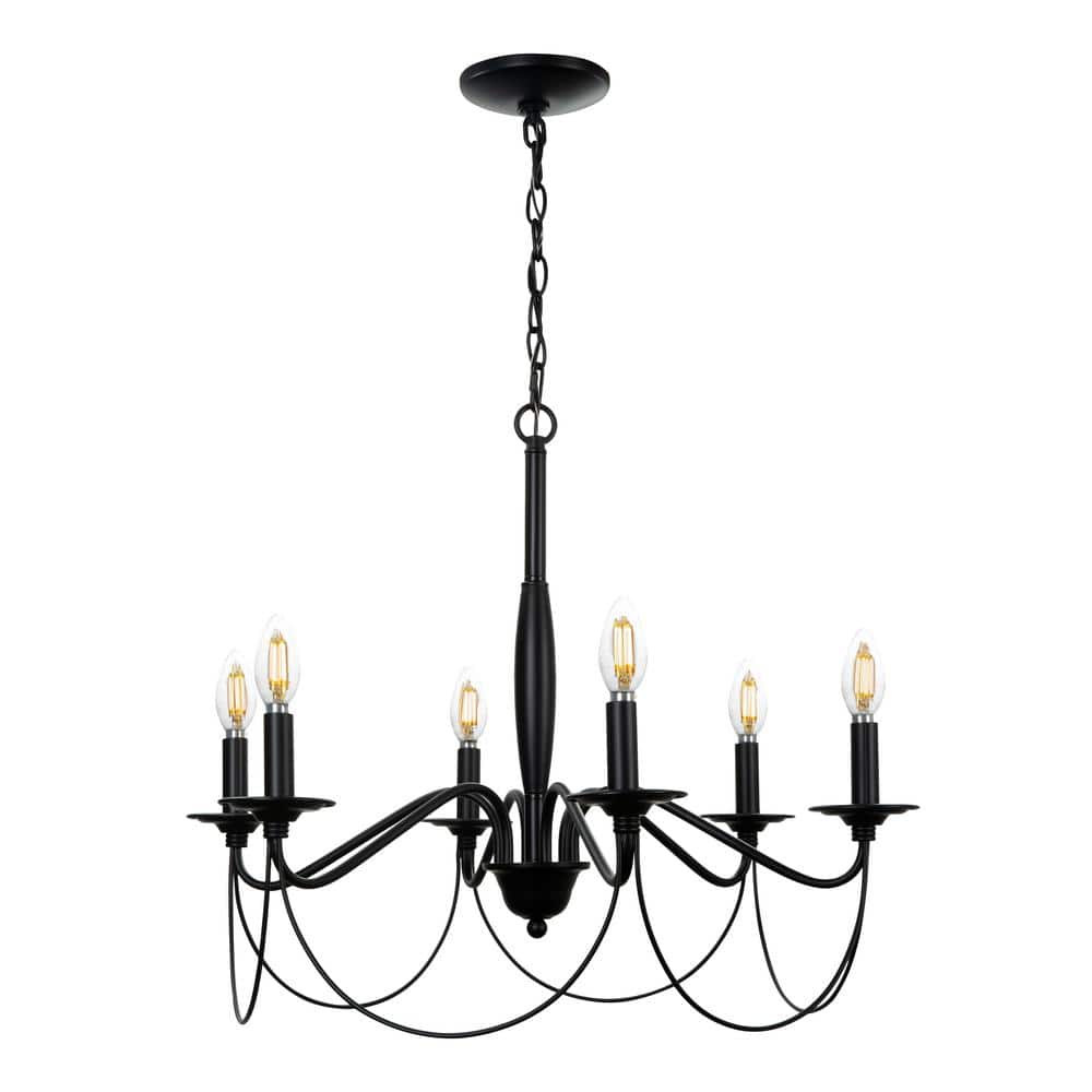 Willow 6-Light Black Candlestick Chandelier price history on PriceWatchPro