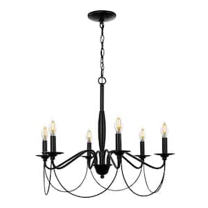 Willow 6-Light Black Candlestick Chandelier