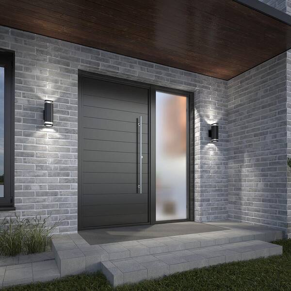 Artika Medium Mettle Black Integrated Led Outdoor Wall Mount Cylinder Light Nsbles C1 The Home Depot