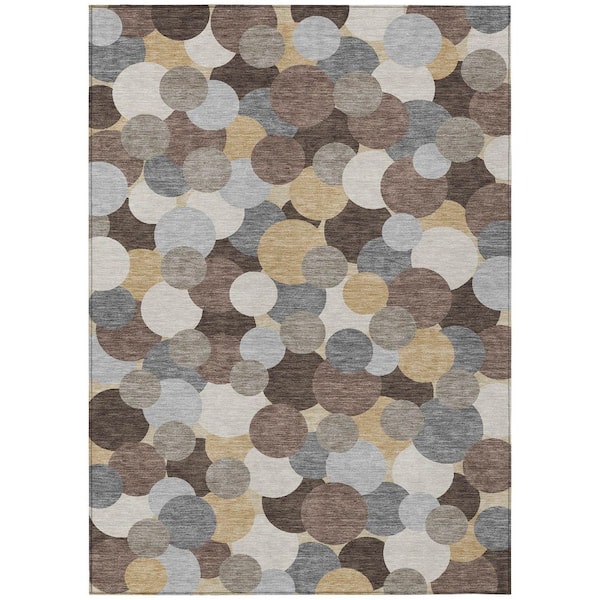 Chantille Machine Washable Indoor/Outdoor Abstract ACN2450 Chocolate 3 ft. x 4 ft. Area Rug