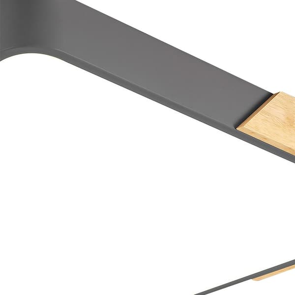 Lumin 34.7-in. Integrated LED Wood and Gray Flush Mount Rectangular Main Lighting with CCT and Acrylic Lens for Kitchen