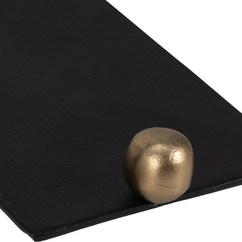Black and Gold Aluminum Flat Tray Set with Knob Handles