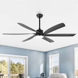 64 in. Indoor Black Color Changing LED Ceiling Fan with Light Kit and Remote Control