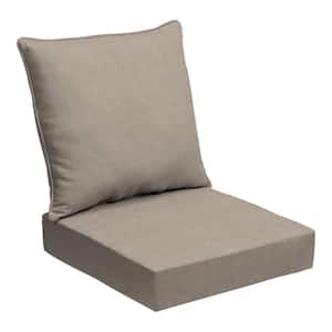 24 in. x 24 in. 2-Piece Deep Seating Outdoor Lounge Chair Cushion in Natural Tan Oceantex