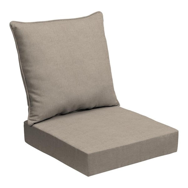 ARDEN SELECTIONS 24 in. x 24 in. 2-Piece Deep Seating Outdoor Lounge Chair Cushion in Natural Tan Oceantex