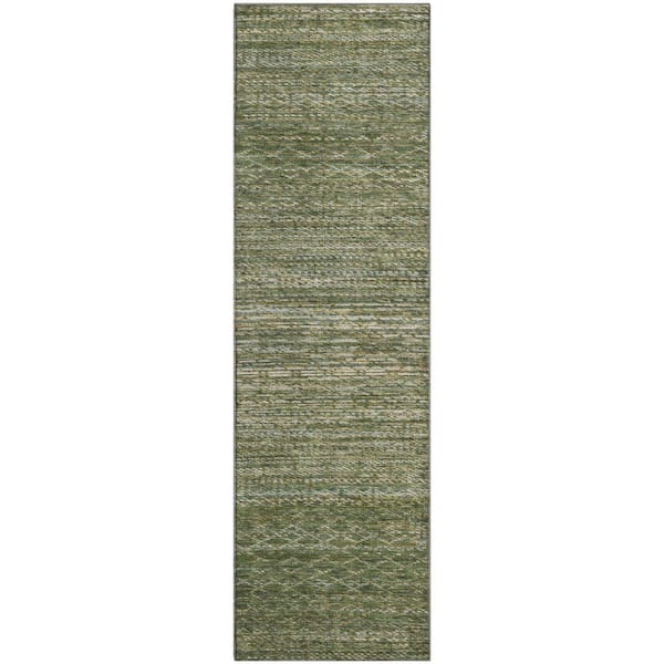 Mayfield Premium Machine Washable Abstract AMF2150 Fern 2 ft. x 7 ft. Runner Rug