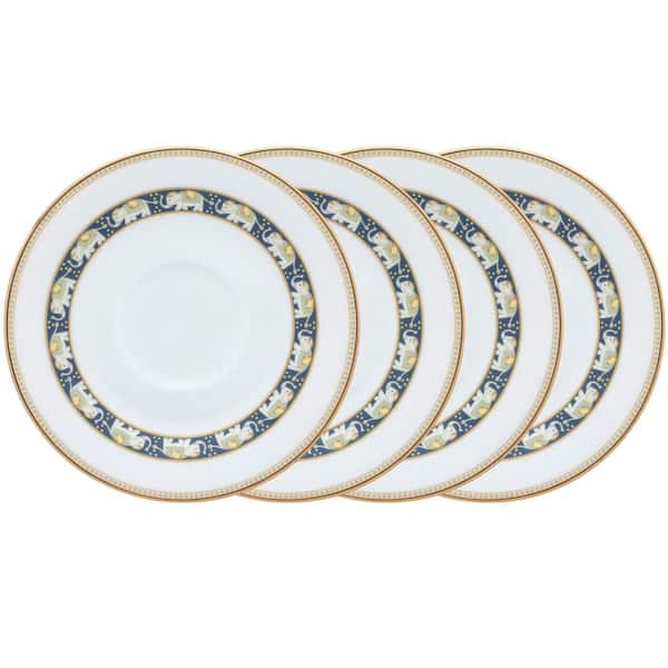 Tusker Garden 6 in. (Multi) Porcelain Saucers, Set of 4