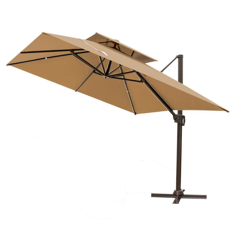 Crestlive Products 10 ft. Double Top Aluminum Cantilever Patio Umbrella