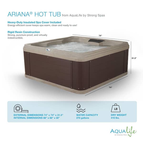 AquaLife Ariana 6-Person 30-Jet 70-Port 240-Volt Hot Tub Lounger