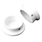 1-5/16 in. Heavy-Duty Decorative White Closet Pole End Caps (2-Pack)