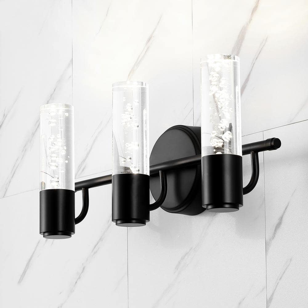 Bolha Satin Bronze 18" Minimalistic Cylinder Vanity Light with LED