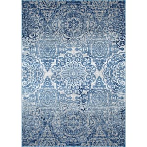 Bellamy Country Floral Blue 4 ft. x 6 ft. Area Rug