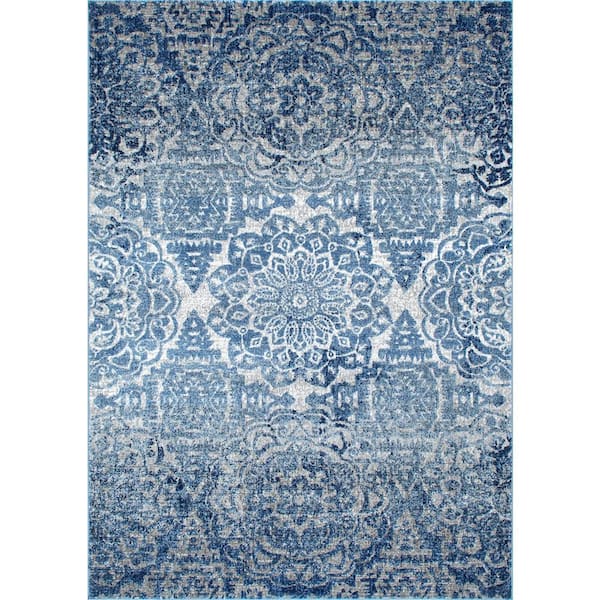 nuLOOM Bellamy Country Floral Blue 9 ft. x 12 ft. Area Rug