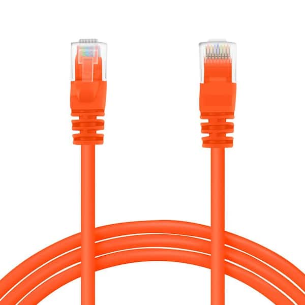 GearIt 30 ft. Cat5e RJ45 Ethernet LAN Network Patch Cable - Orange (5-Pack)