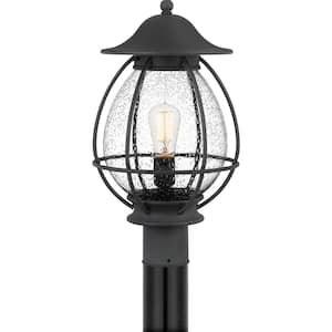 Boston 1-Light Mottled Black Outdoor Post Lantern