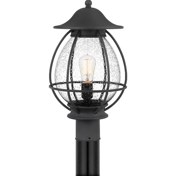 Quoizel Boston 1-Light Mottled Black Outdoor Post Lantern