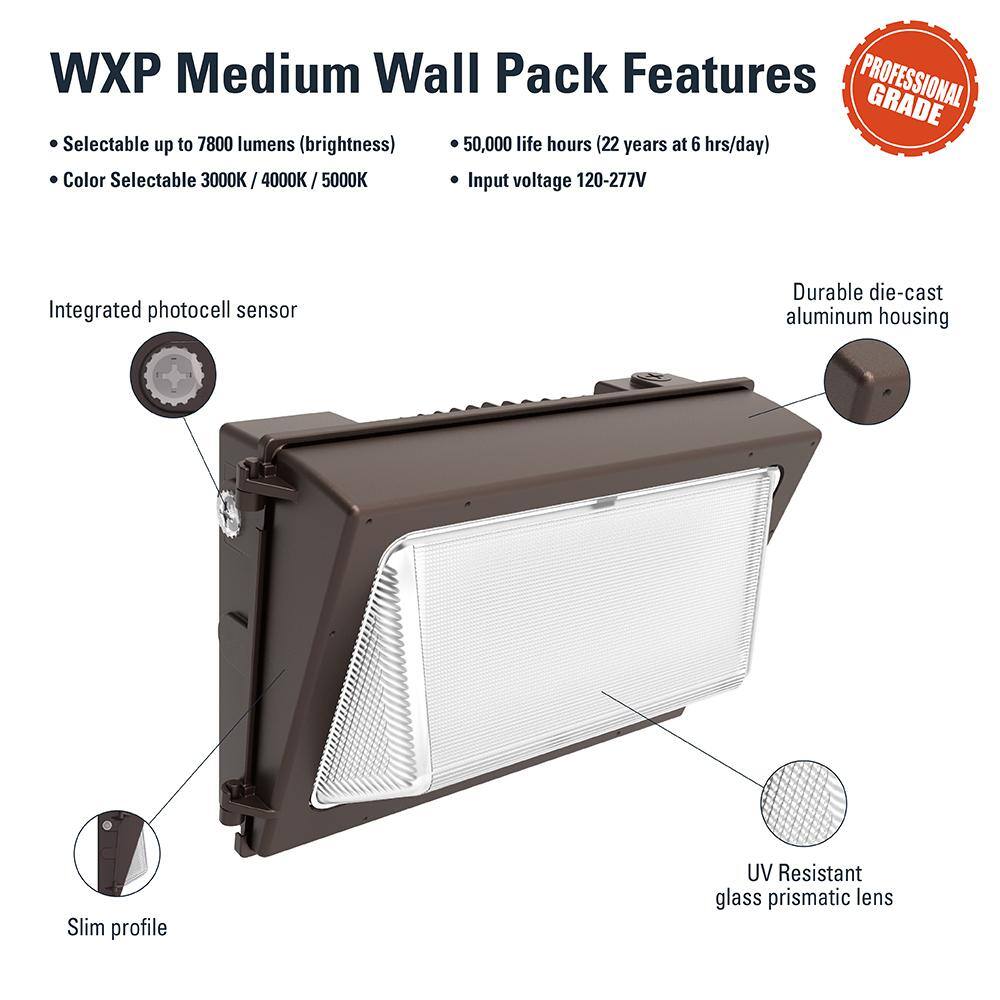 Bronze Dimmable LED Outdoor Security Wall Light