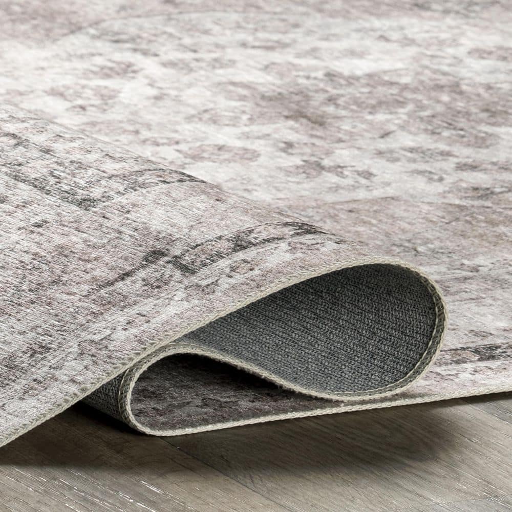 Davi Gray 6' x 9' Machine Washable Synthetic Area Rug