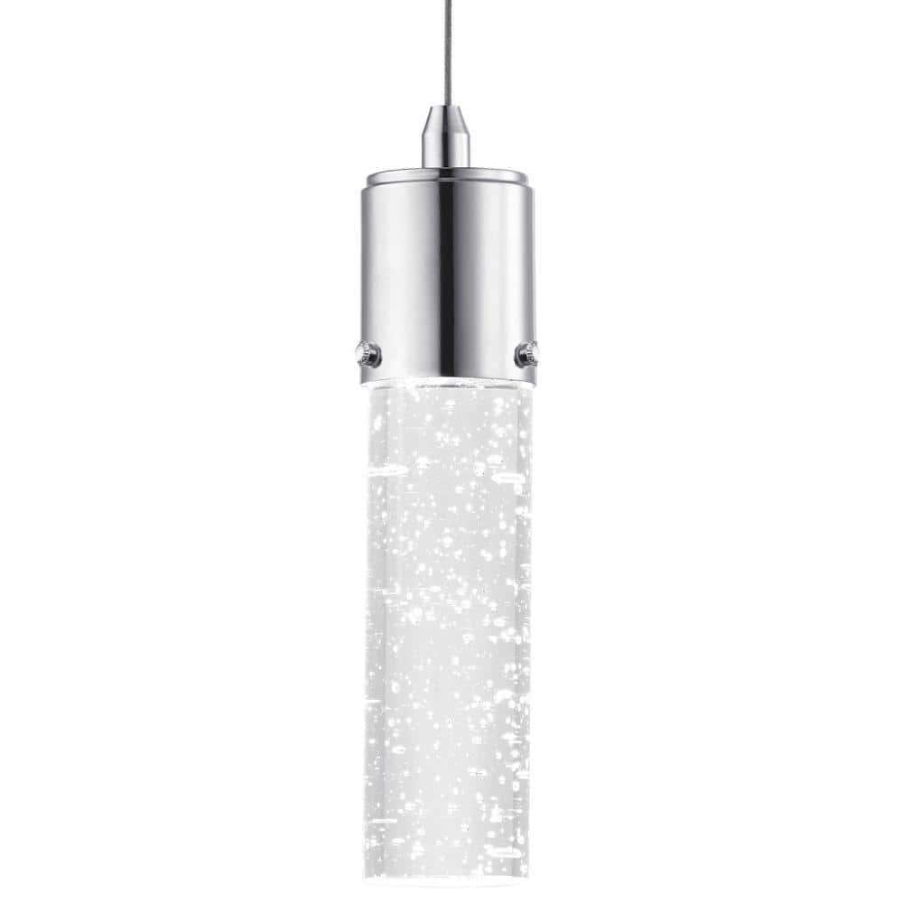 Elysian Chrome Mini Pendant Light with Bubble Glass LED