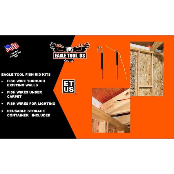 Eagle Tool US 1/4 in. x 8 ft. Fiberglass Fish Rod Kit ETF2508 - The Home  Depot