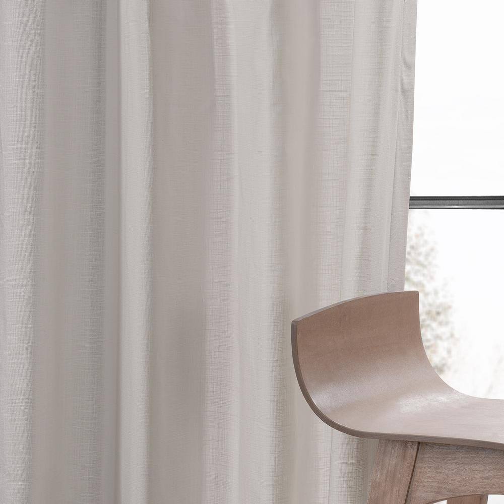 Supreme Cream Textured Cotton Grommet Curtain Pair, 50W x 96L