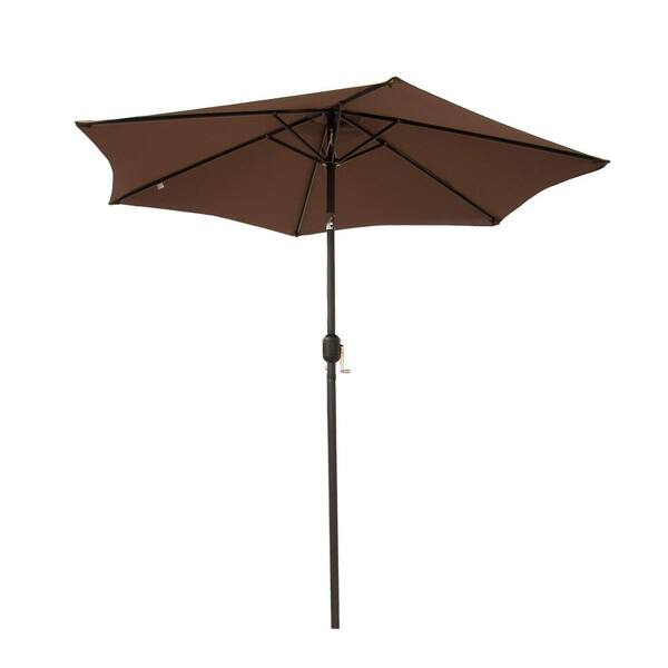9 ft. CrankTilt Market Outdoor Garden Patio Beach Umbrella in Tan