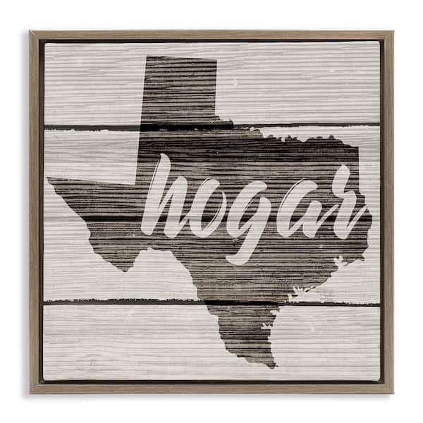 Stupell Industries Texas State Home by Lil' Rue Brown Floater Frame Travel Graphic Art Print 18 in. x 18 in.