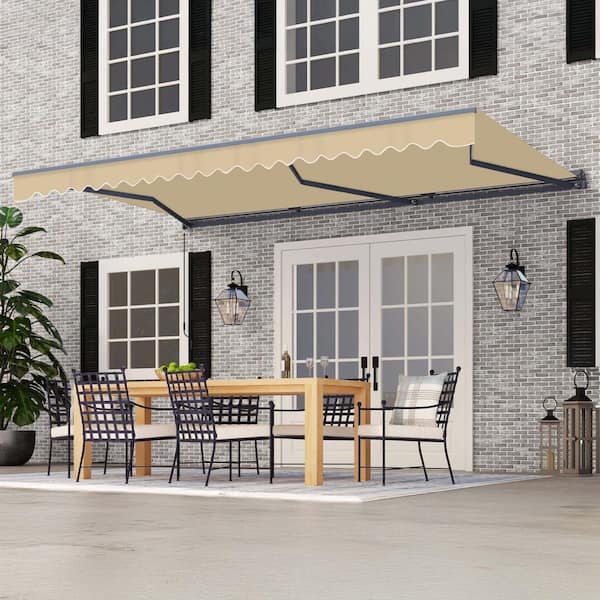 ALEKO 16 ft. Moroccan Polyester Motorized Patio Awning Semi