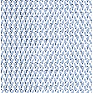 Landon Blue Abstract Geometric Blue Paper Strippable Roll (Covers 56.4 sq. ft.)