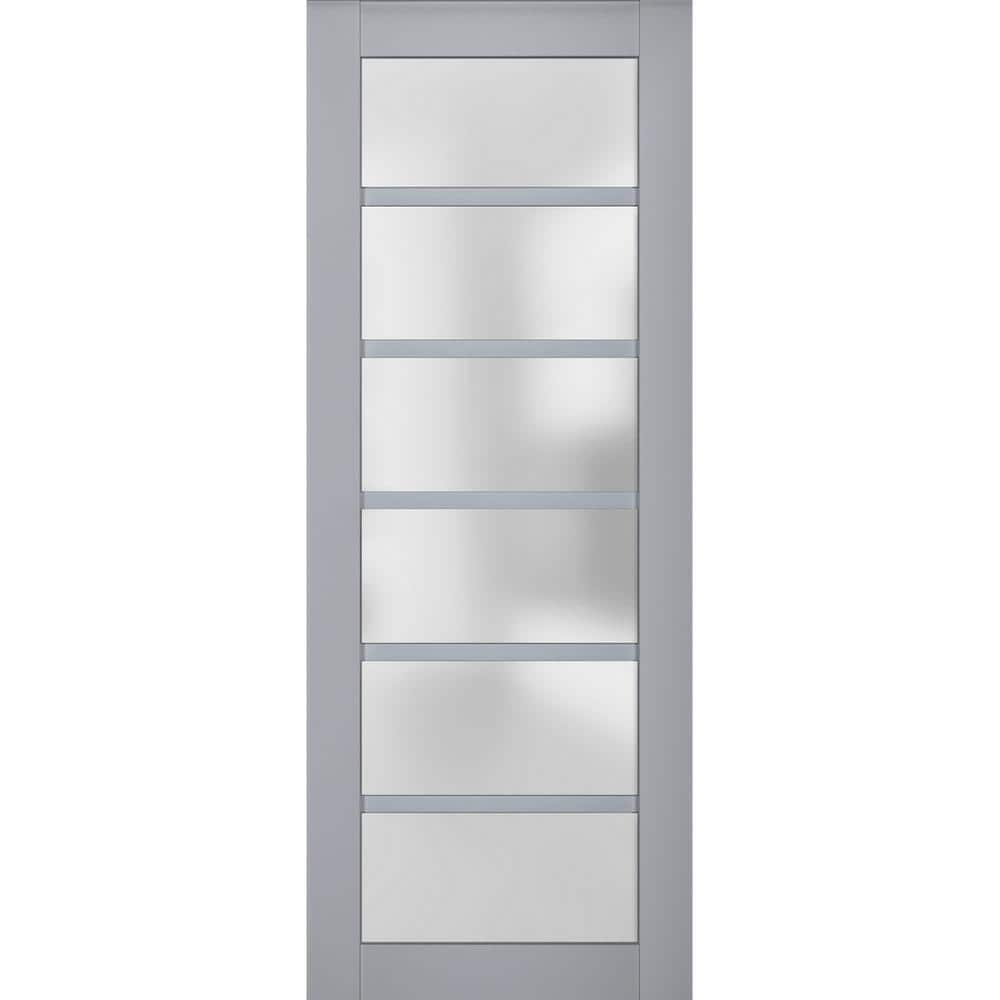 42 in. x 80 in. Solid Wood Frosted Glass Matte Grey Interior Door Slab price history on PriceWatchPro