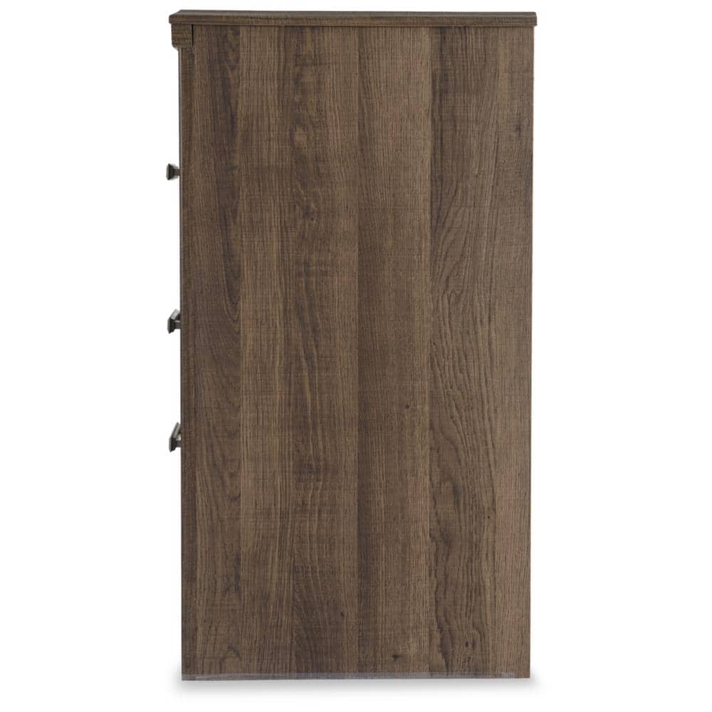 Juararo Dark Brown 3-Drawer Transitional Nightstand