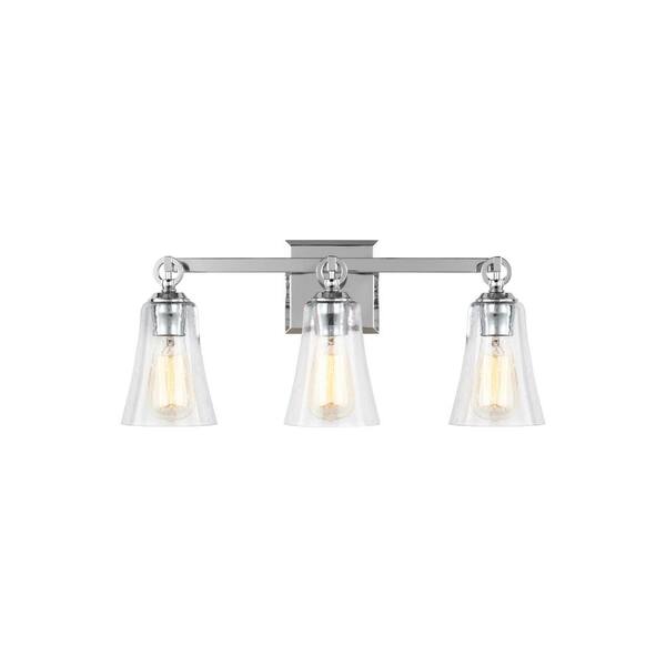 Feiss Monterro 21.75 in. W. 3-Light Chrome Vanity Light with Clear ...