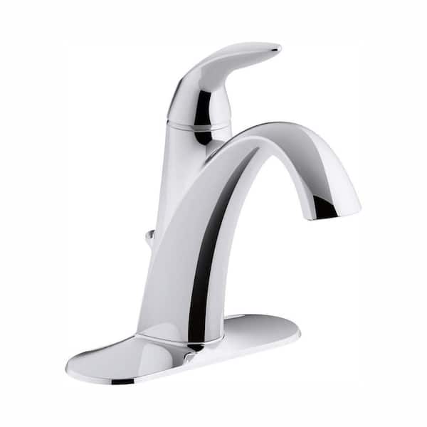 KOHLER Alteo Single Handle Single Hole Mid-Arc Water-Saving Bathroom Faucet in Polished Chrome