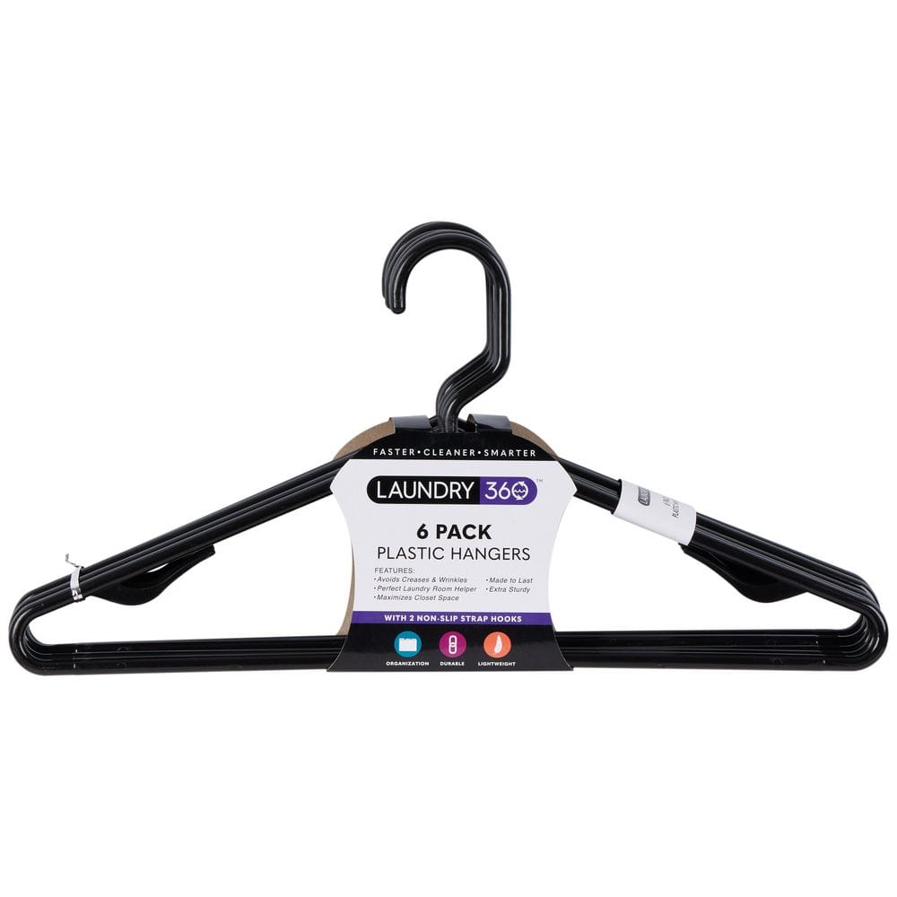 Black Plastic Hangers with Accessory Hooks 6-Pack price history on PriceWatchPro