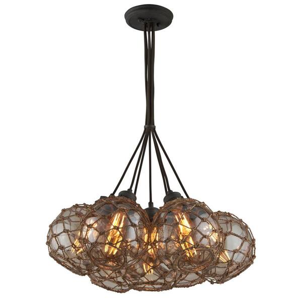 Troy Lighting Outer Banks 7-Light Shipyard Bronze Pendant