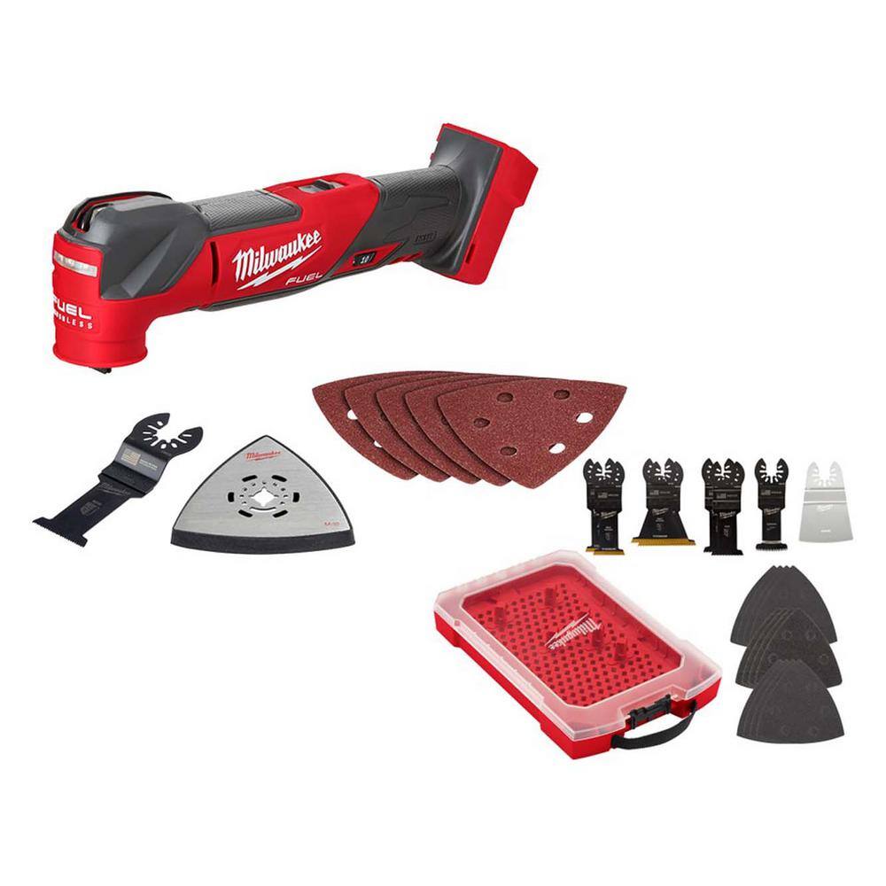 Milwaukee M18 FUEL 18V Lithium-Ion Cordless Brushless Oscillating Multi-Tool with Multi-Tool Blade Kit (20-Piece) 2836-20-49-10-9220 - The Home Depot